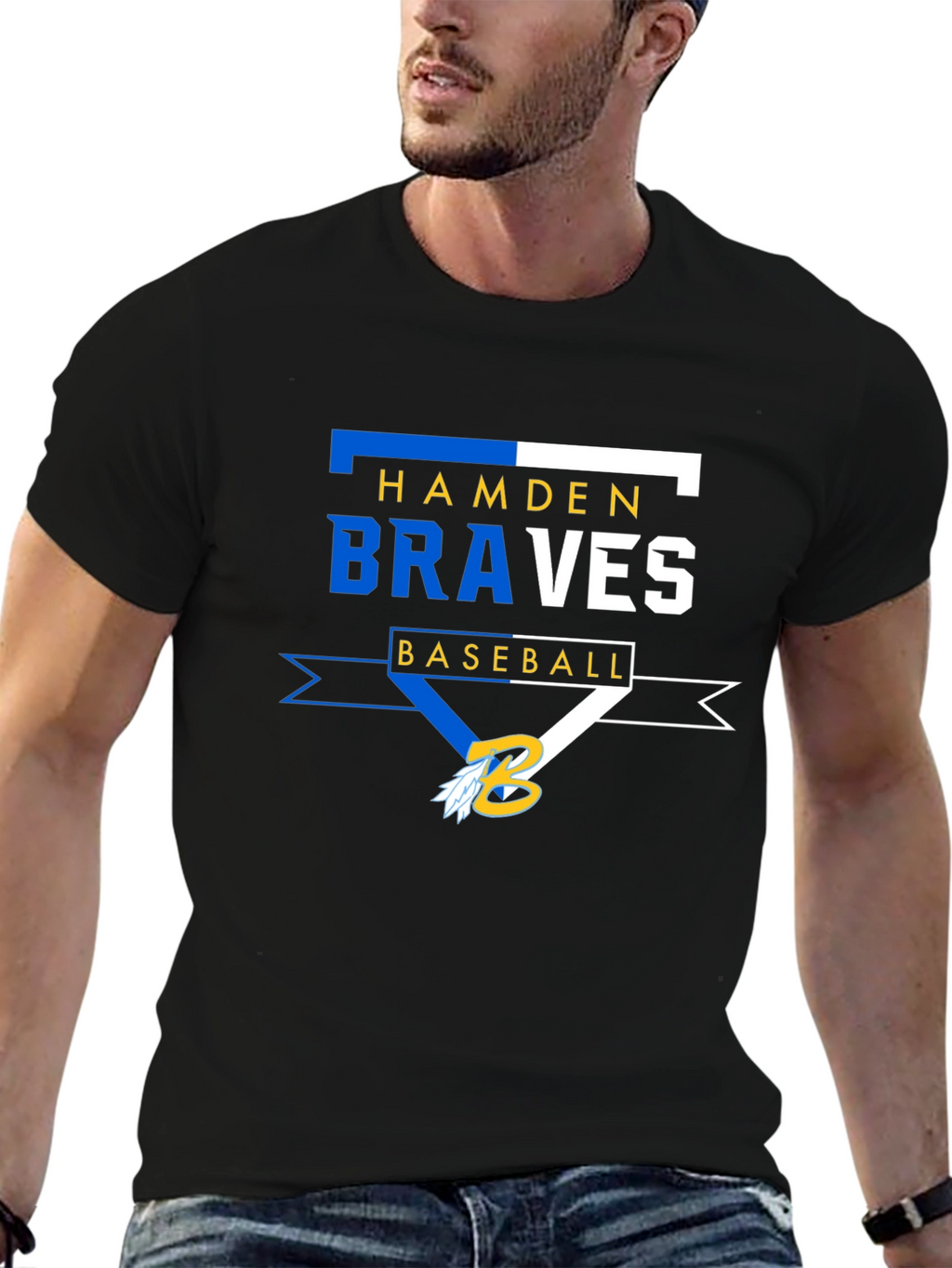 Hamden Braves Baseball Black T-Shirt