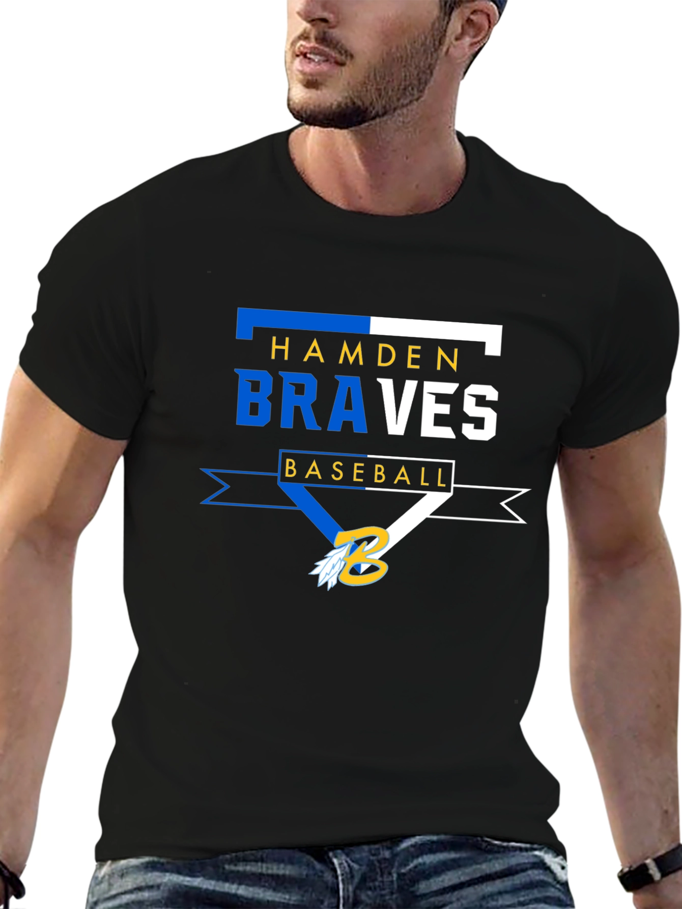 Hamden Braves Baseball Black T-Shirt