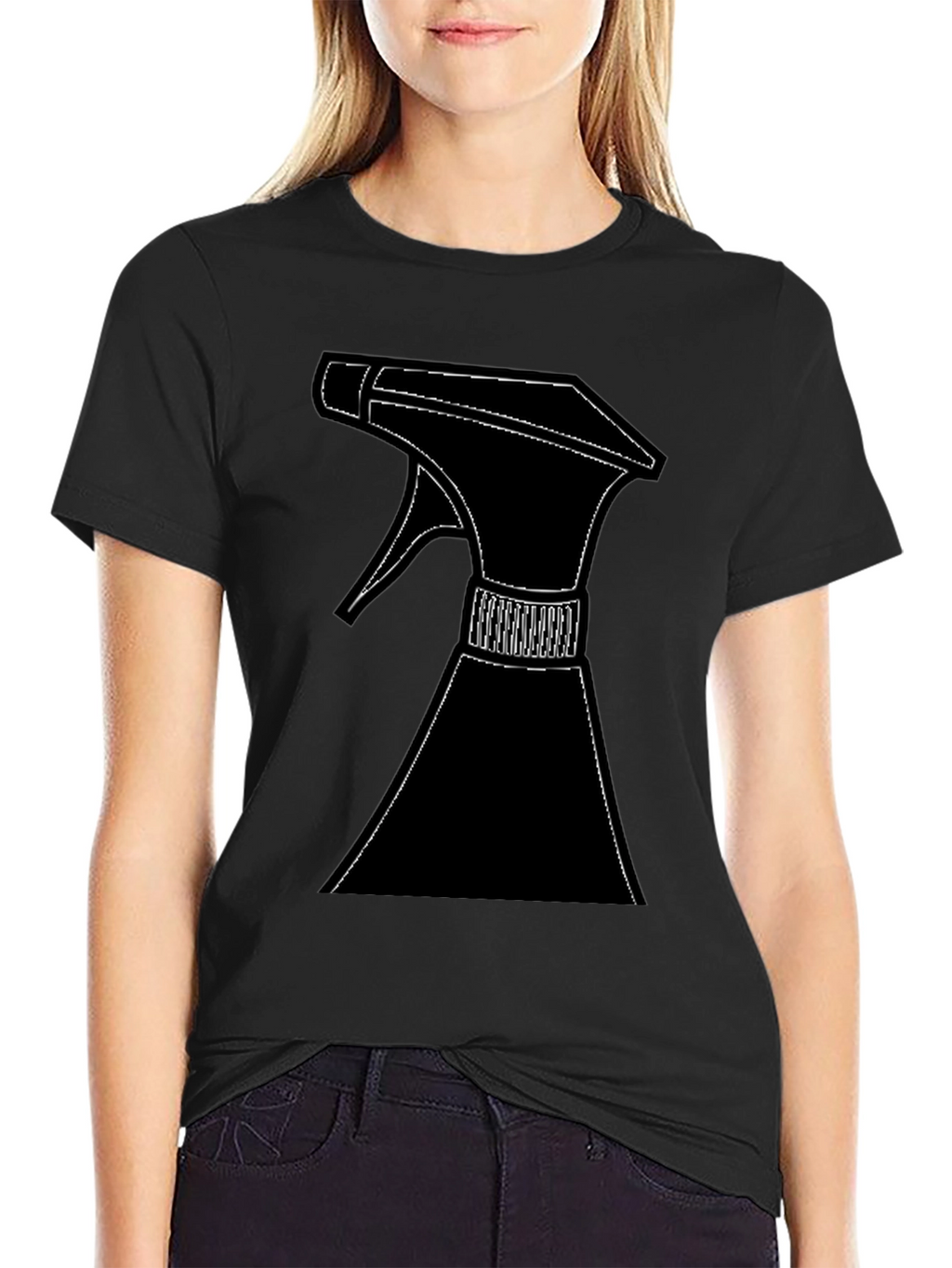 Spray Bottle Graphic T-Shirt - Black Cotton Tee