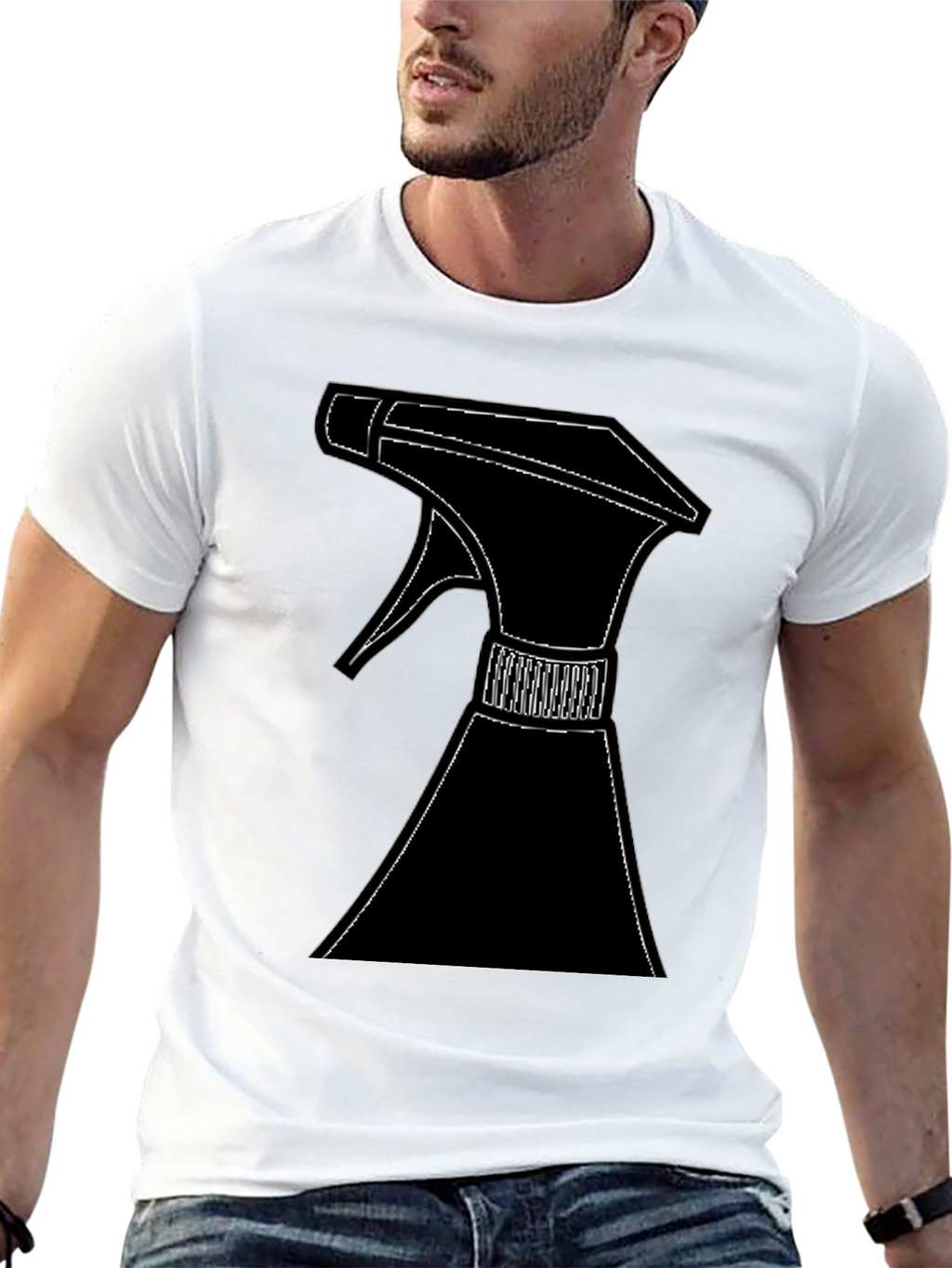 Spray Bottle Graphic T-Shirt - Black Cotton Tee