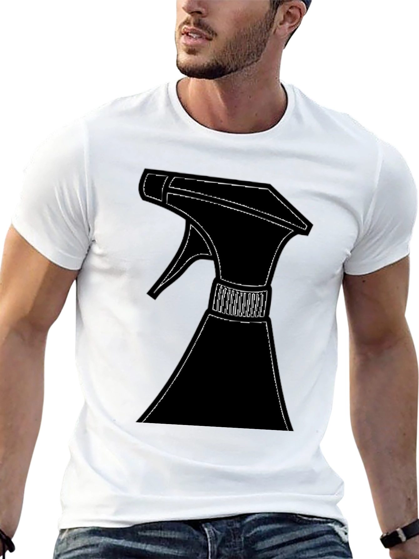 Spray Bottle Graphic T-Shirt - Black Cotton Tee