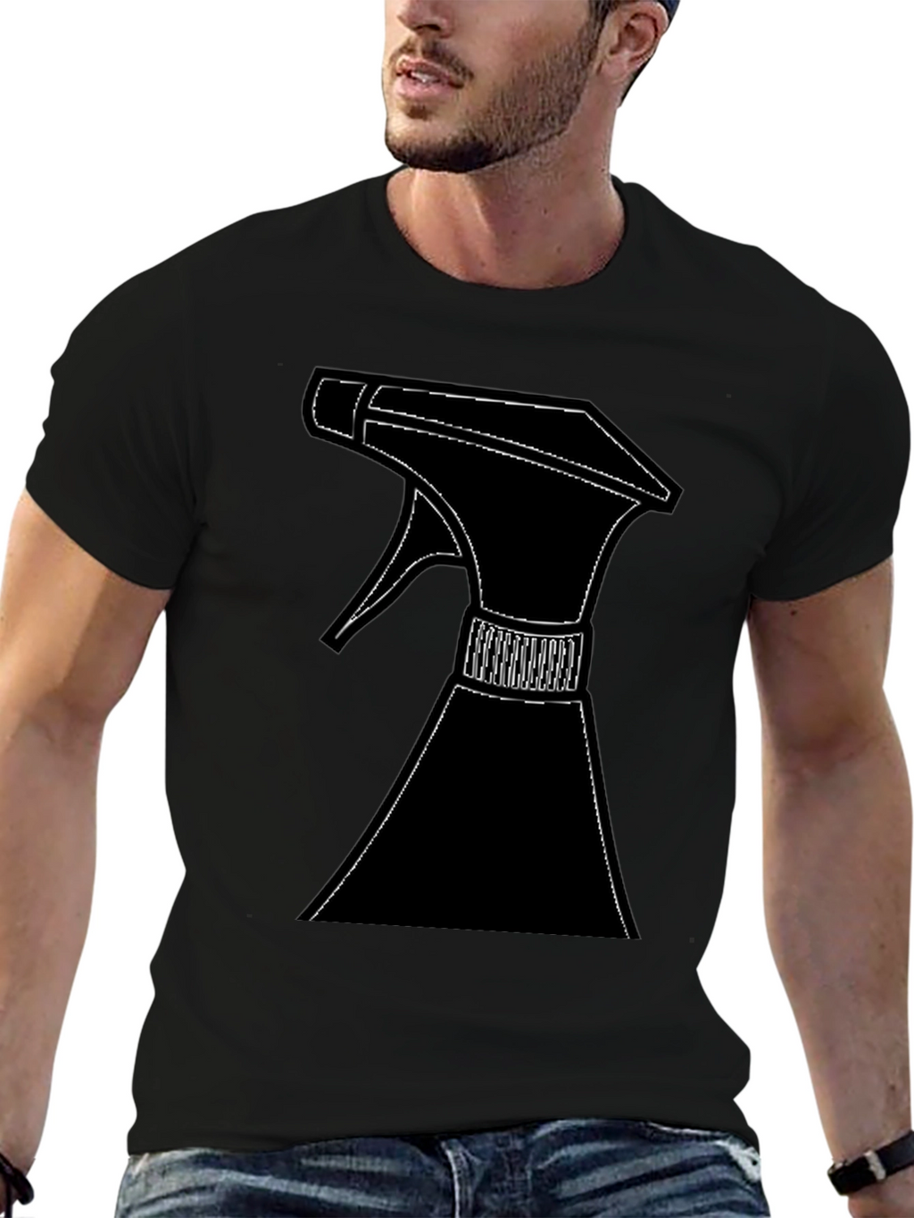 Spray Bottle Graphic T-Shirt - Black Cotton Tee