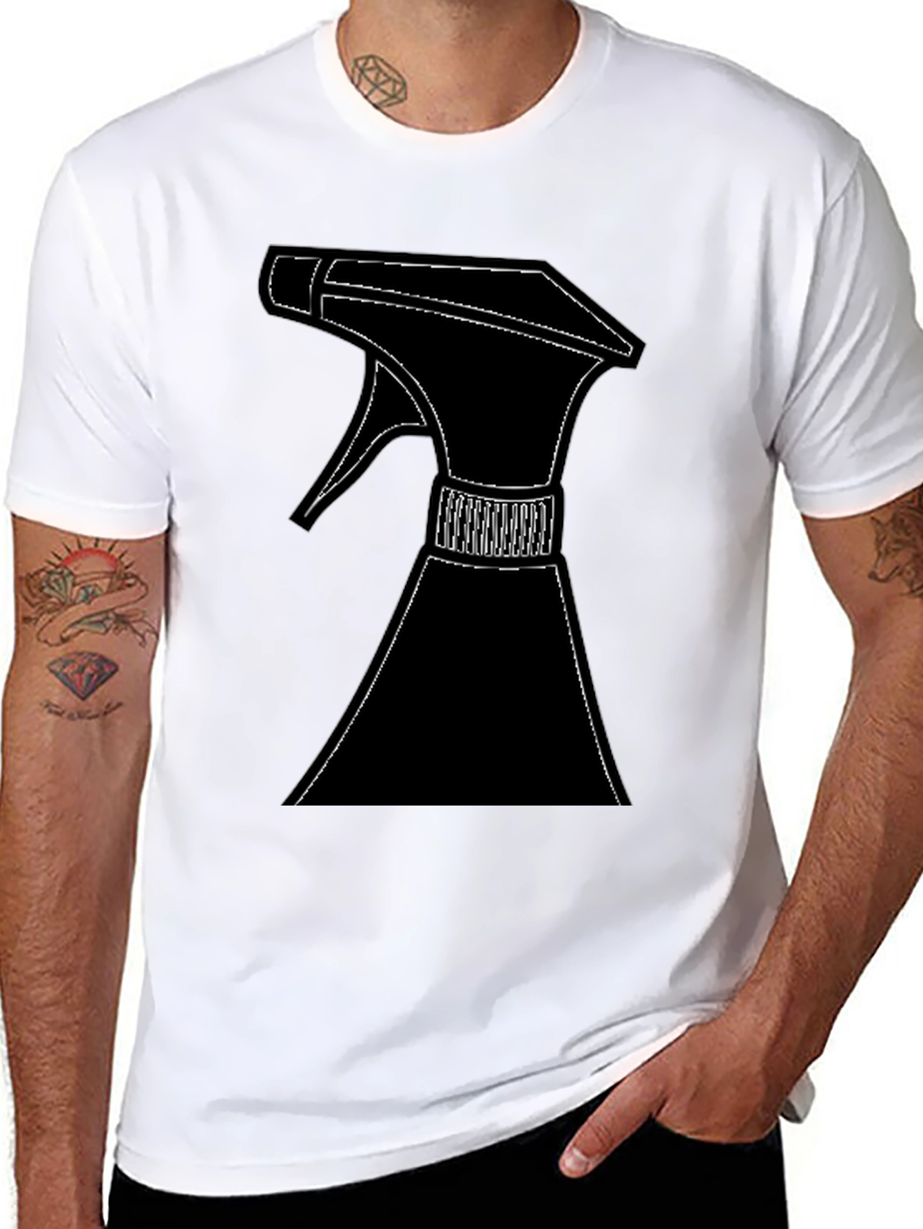 Spray Bottle Graphic T-Shirt - Black Cotton Tee