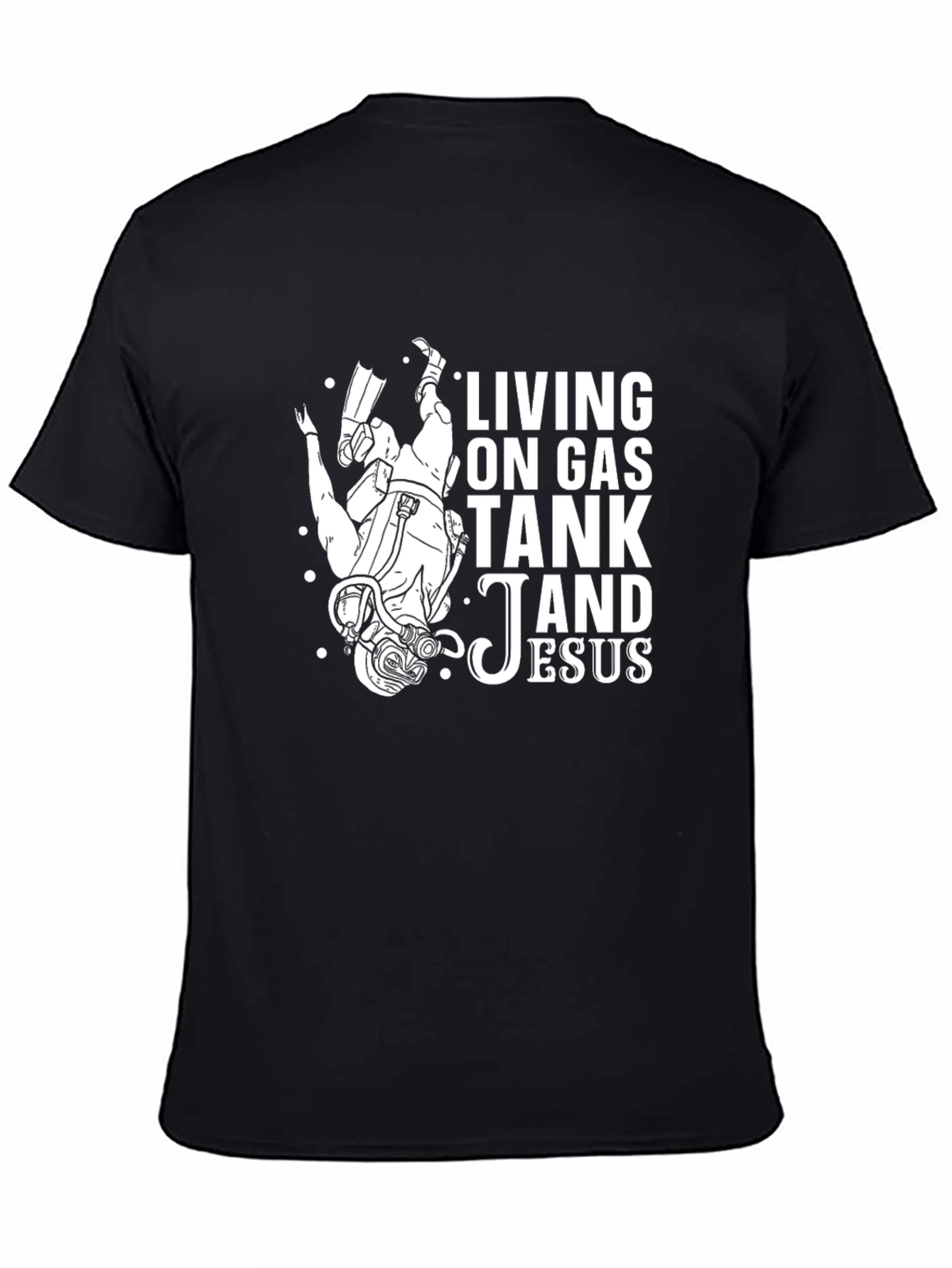 Diver Gas Tank and Jesus Graphic Tee