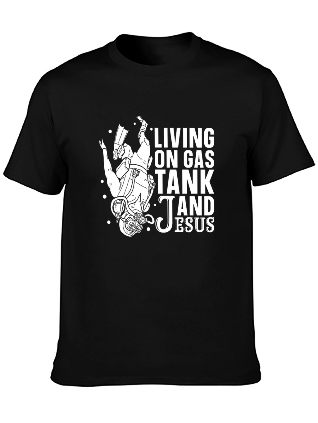 Diver Gas Tank and Jesus Graphic Tee