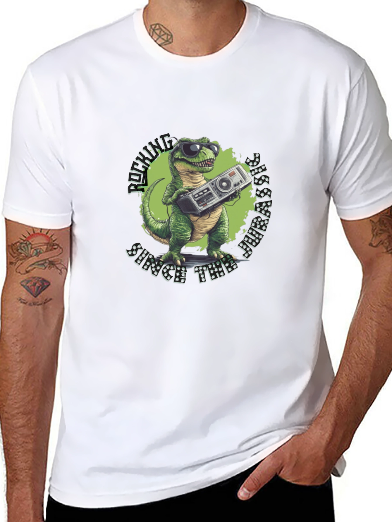 Dino Boombox T-Shirt: Rockin Since the Jurassic!