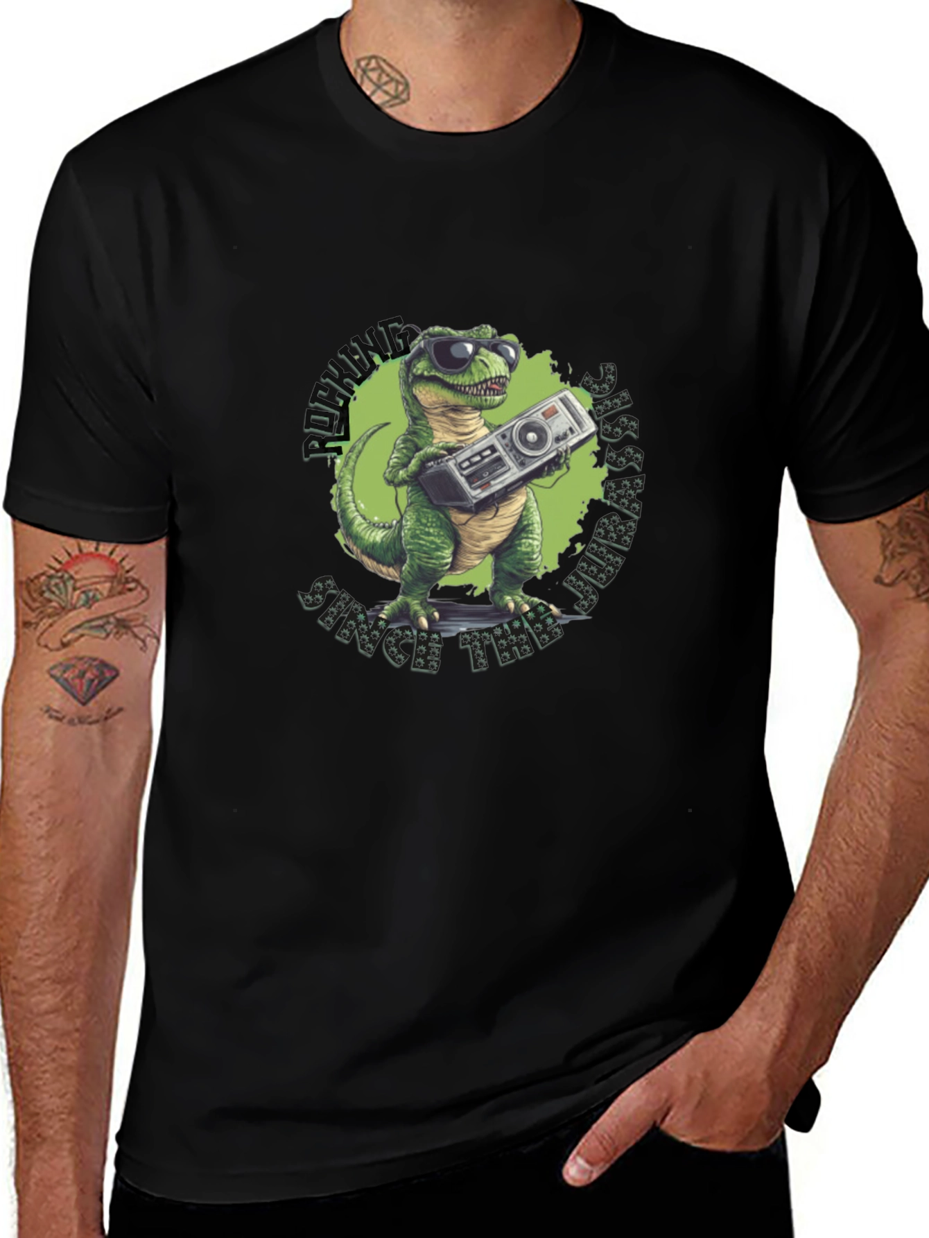 Dino Boombox T-Shirt: Rockin Since the Jurassic!