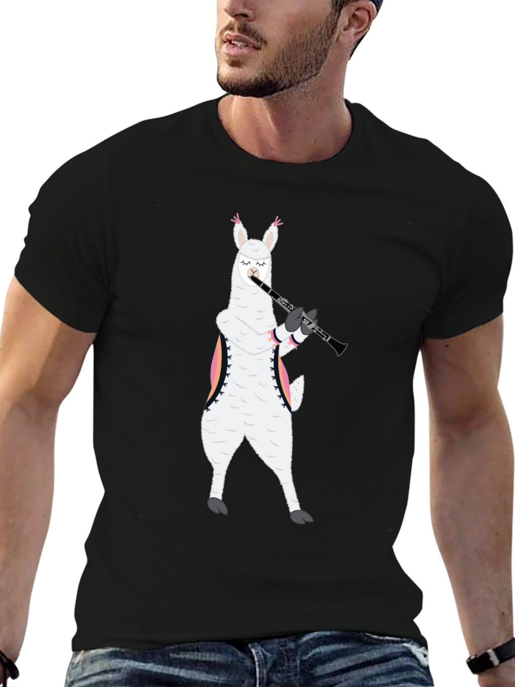 Llama Clarinet Player T-Shirt