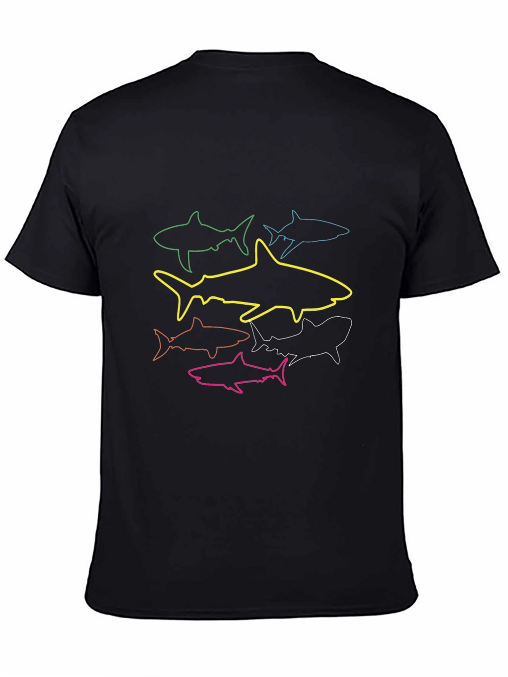 Shark Outline Graphic Tee - Cool Design T-Shirt