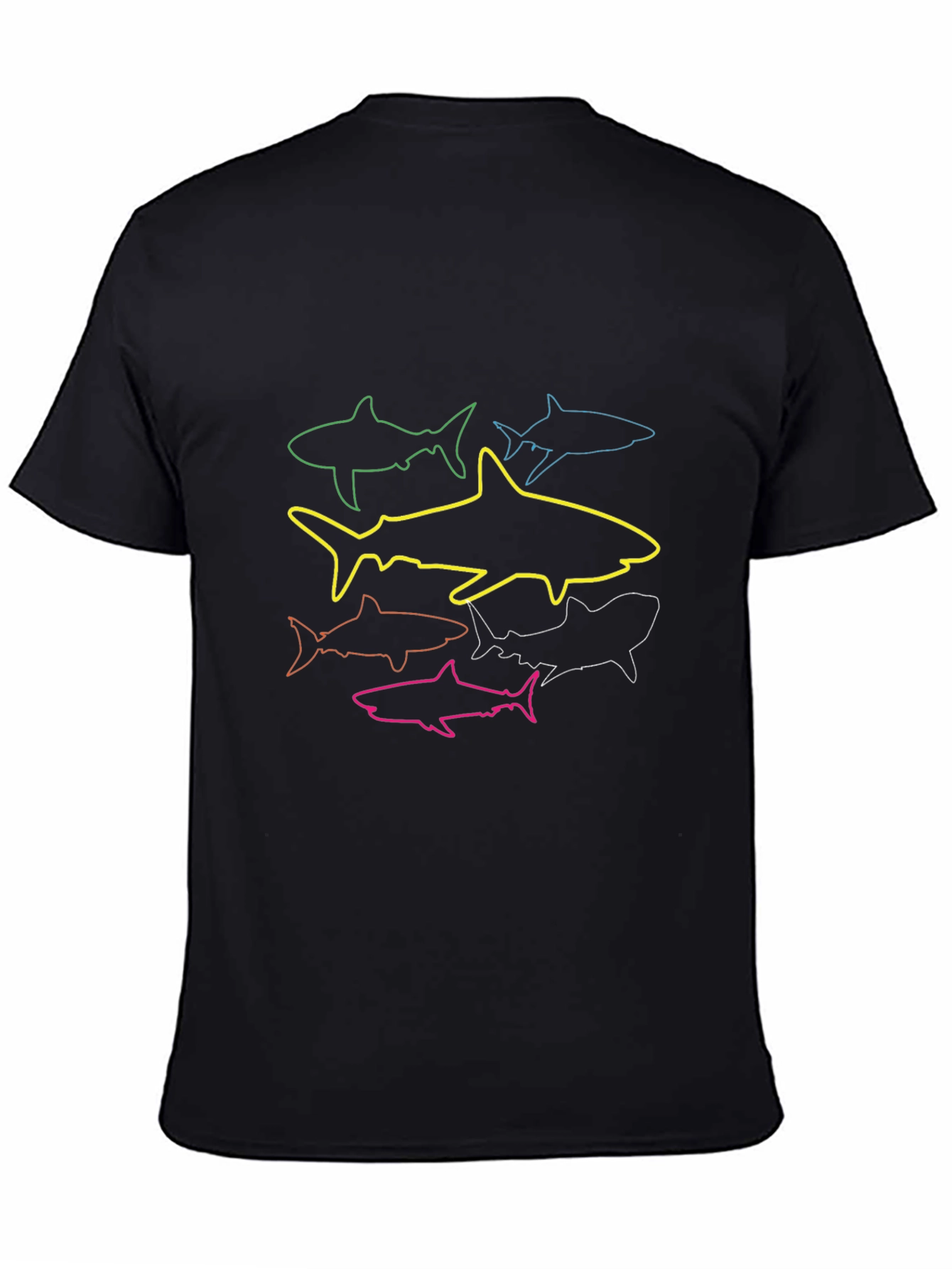 Shark Outline Graphic Tee - Cool Design T-Shirt