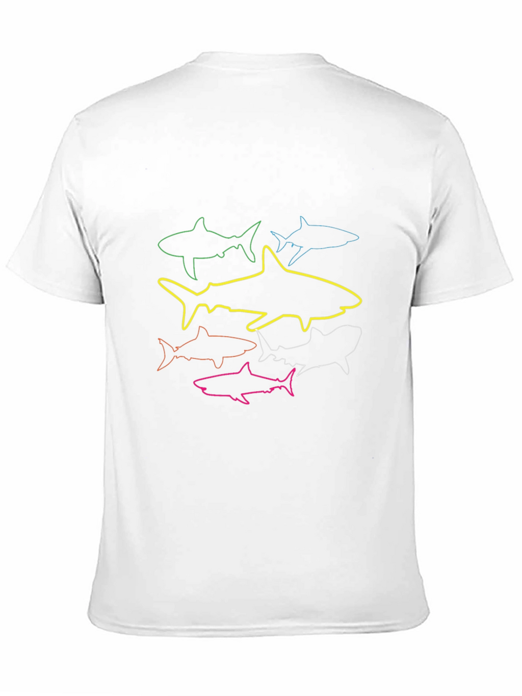 Shark Outline Graphic Tee - Cool Design T-Shirt