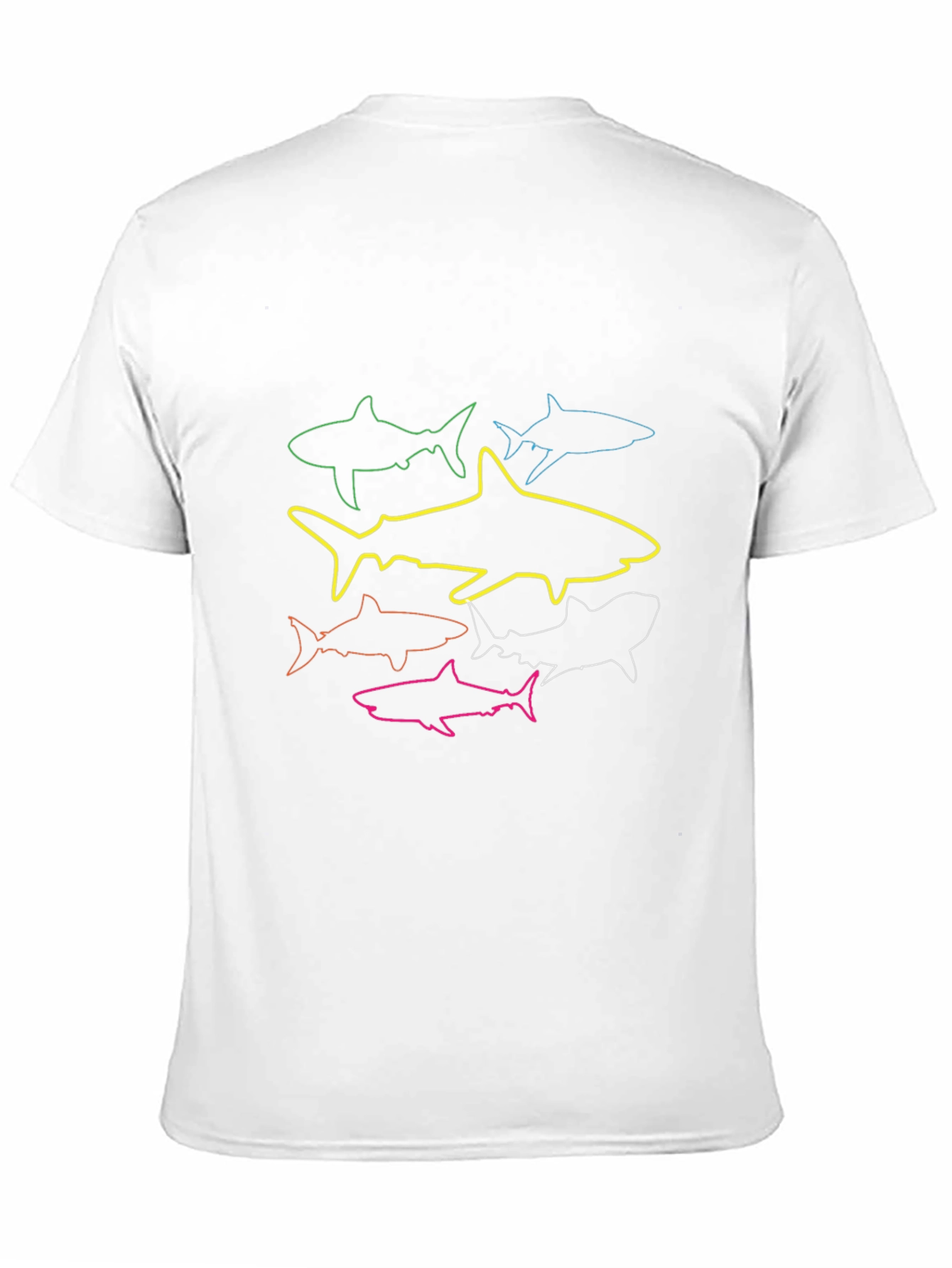 Shark Outline Graphic Tee - Cool Design T-Shirt