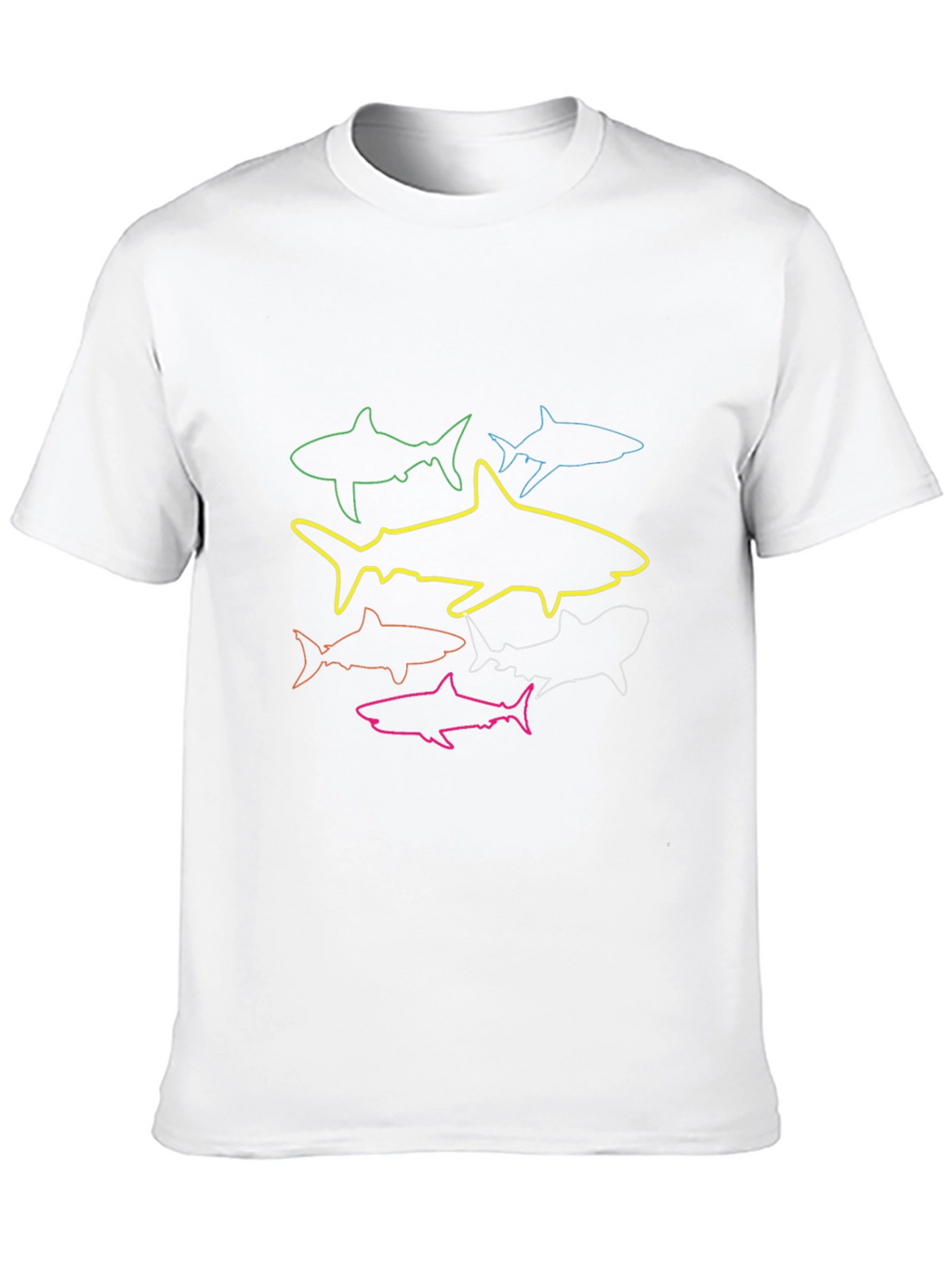 Shark Outline Graphic Tee - Cool Design T-Shirt