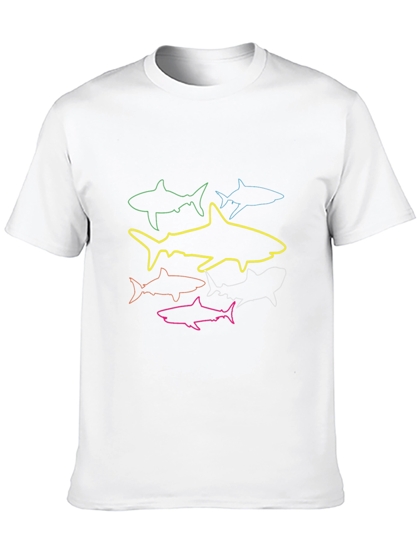 Shark Outline Graphic Tee - Cool Design T-Shirt