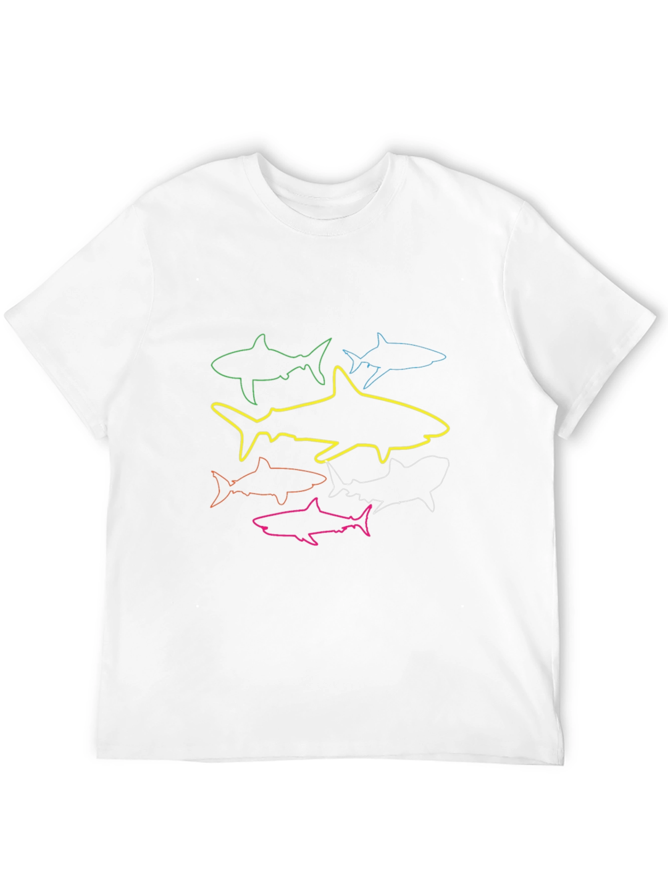 Shark Outline Graphic Tee - Cool Design T-Shirt