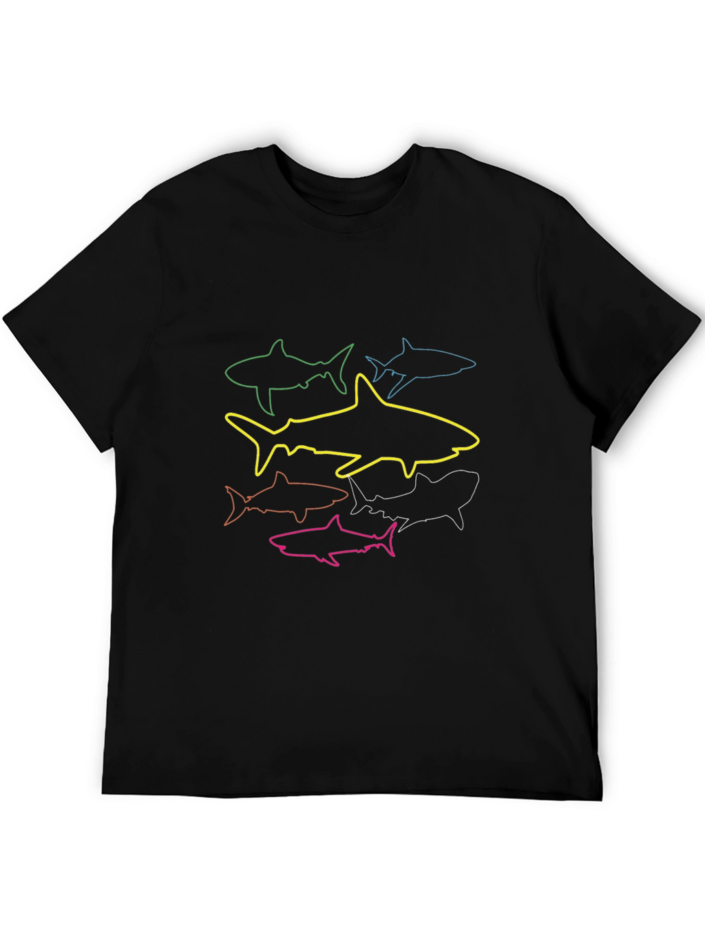 Shark Outline Graphic Tee - Cool Design T-Shirt
