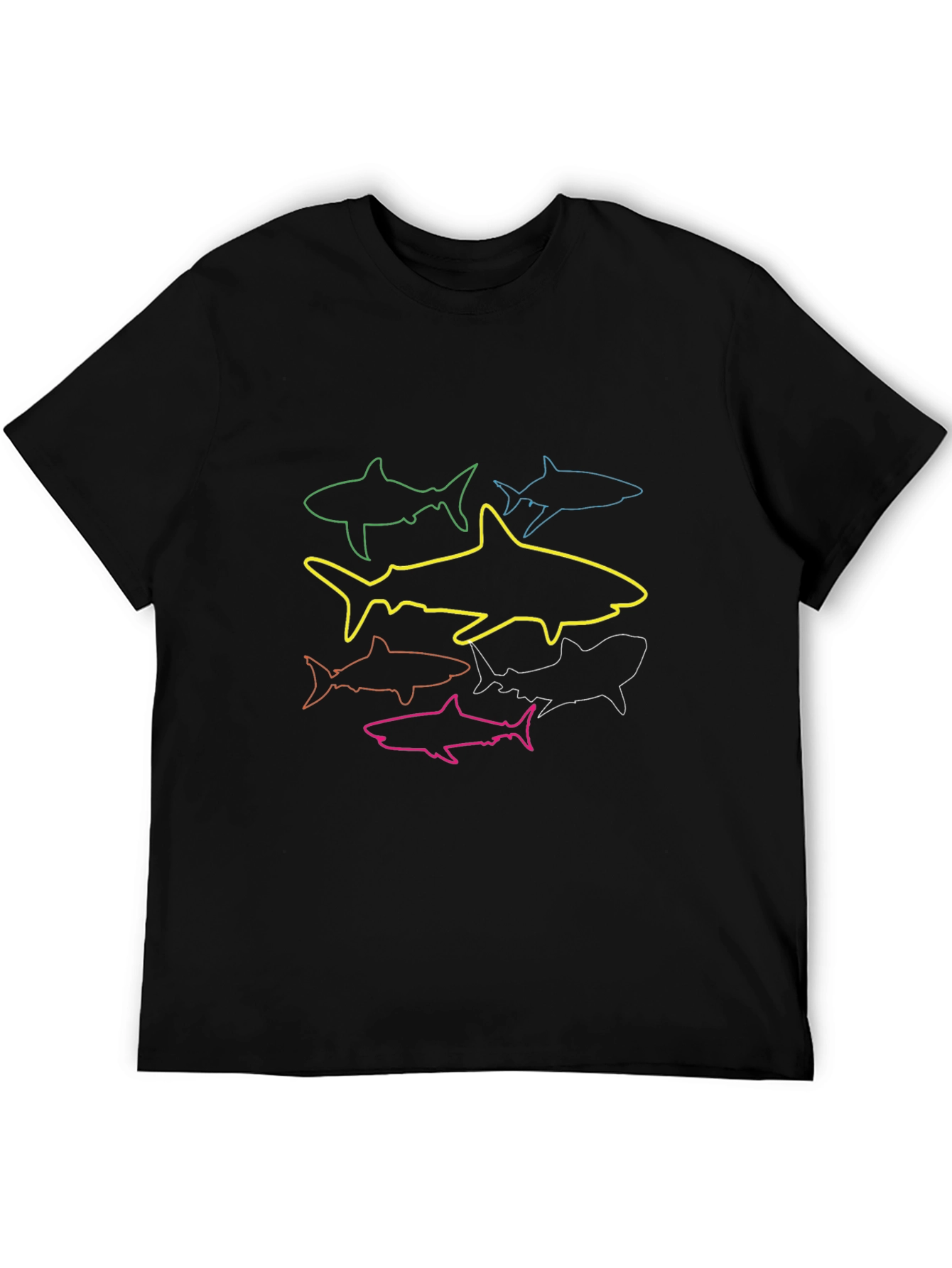 Shark Outline Graphic Tee - Cool Design T-Shirt