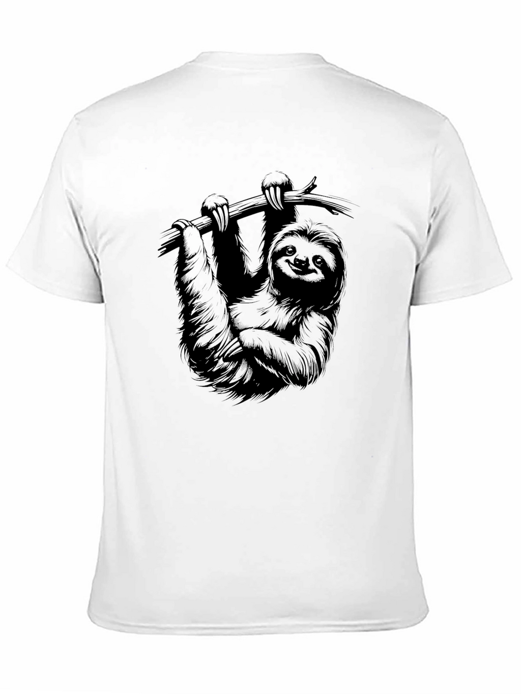 Sloth Graphic Print Mens T-Shirt - Black