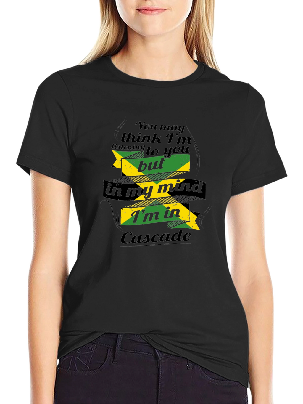 Cascade Mind T-Shirt - Black Graphic Tee