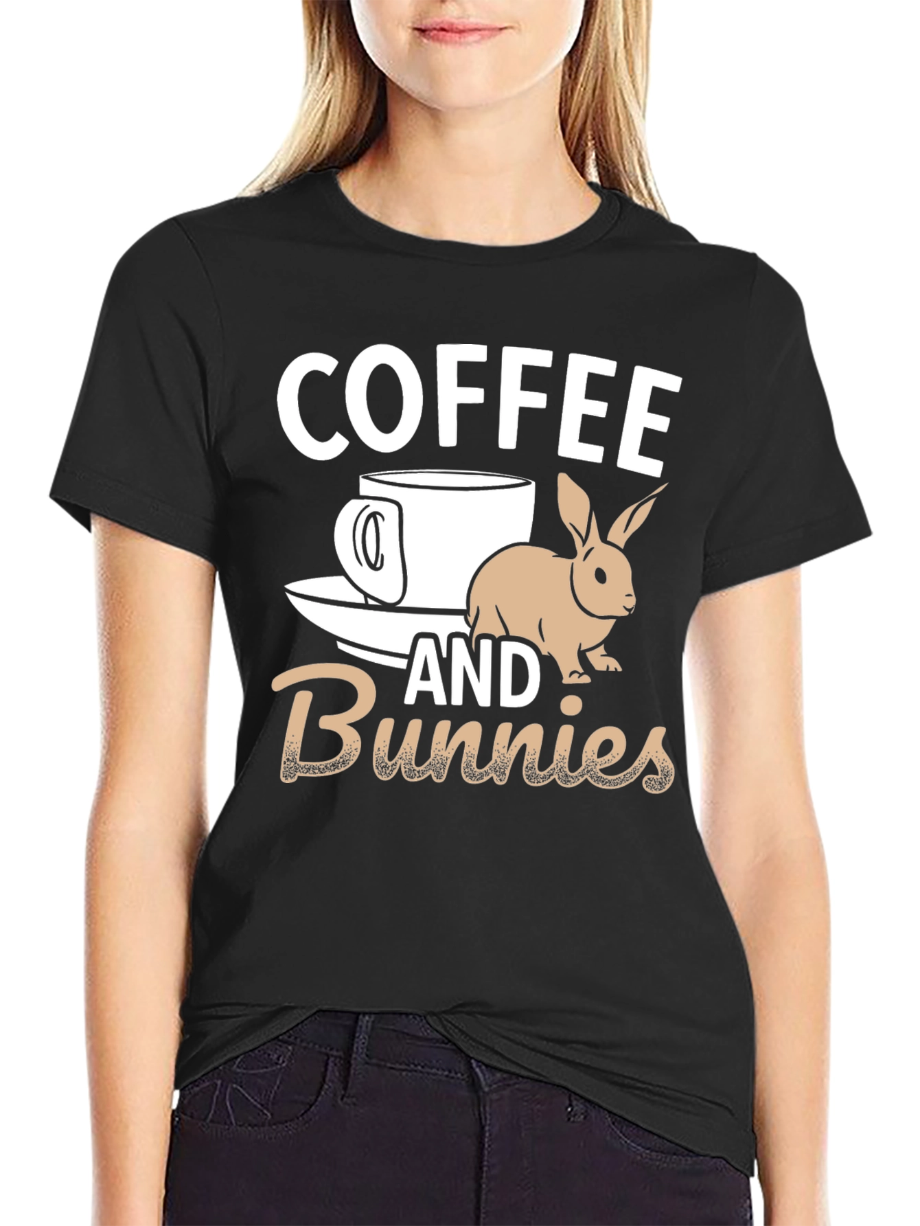 Coffee and Bunnies Graphic T-Shirt