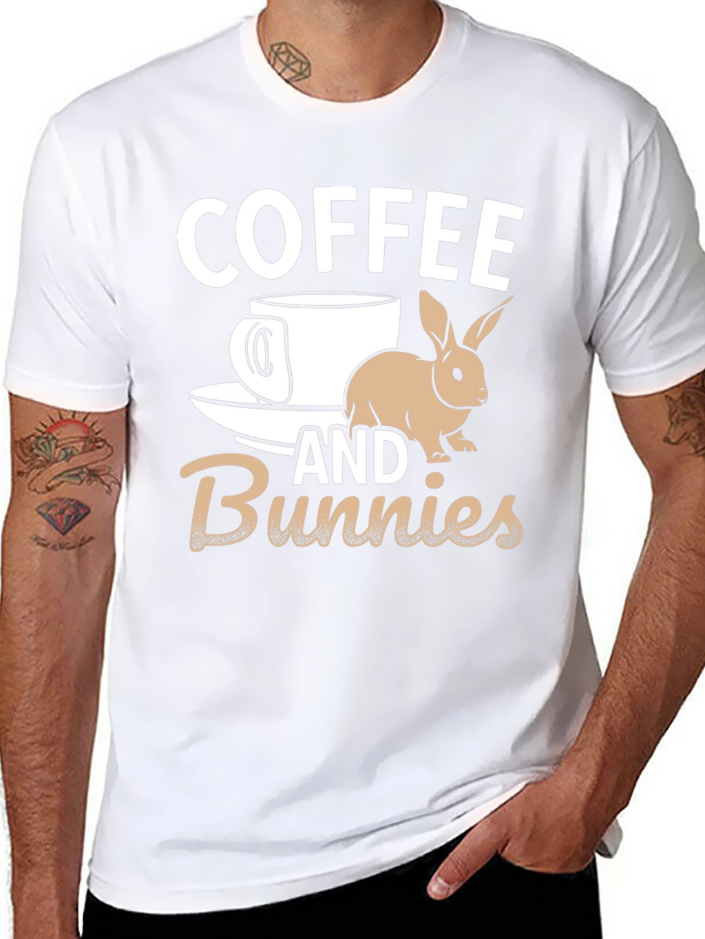 Coffee and Bunnies Graphic T-Shirt