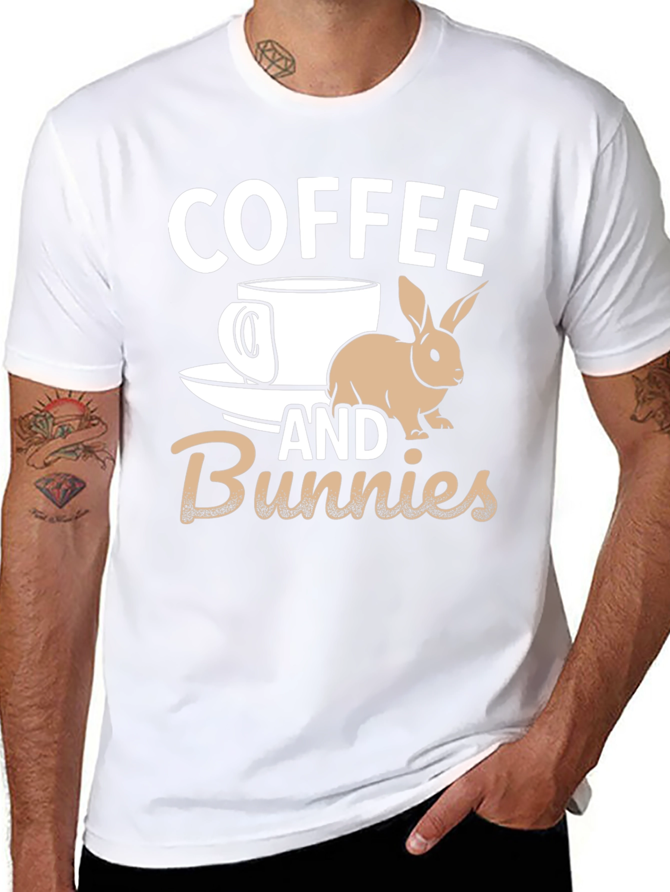 Coffee and Bunnies Graphic T-Shirt