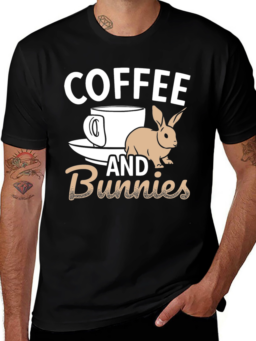Coffee and Bunnies Graphic T-Shirt