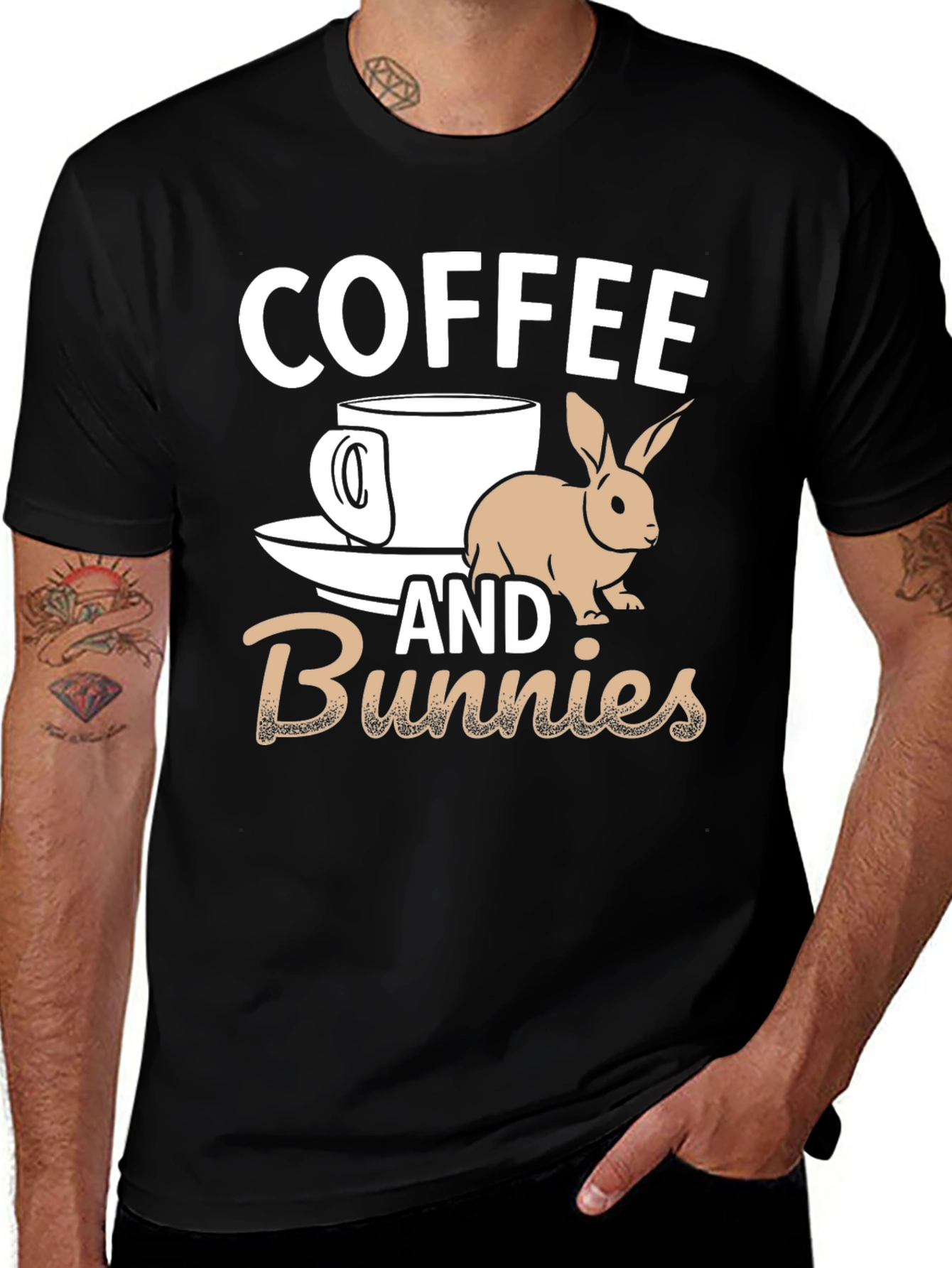 Coffee and Bunnies Graphic T-Shirt