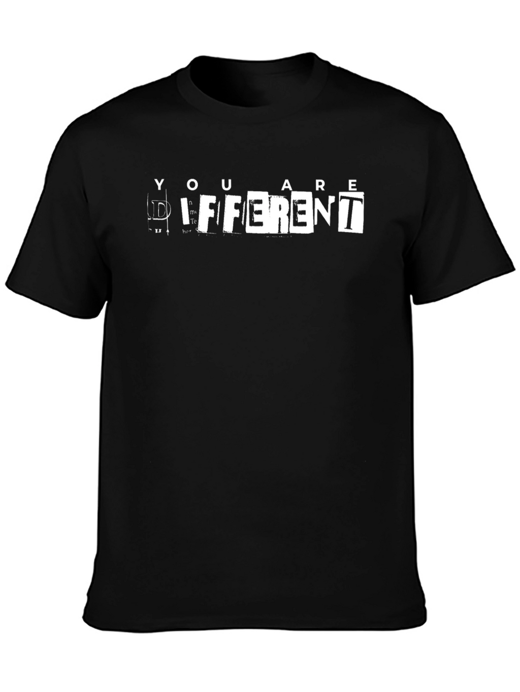 Unique You are Different Graphic Black T-Shirt