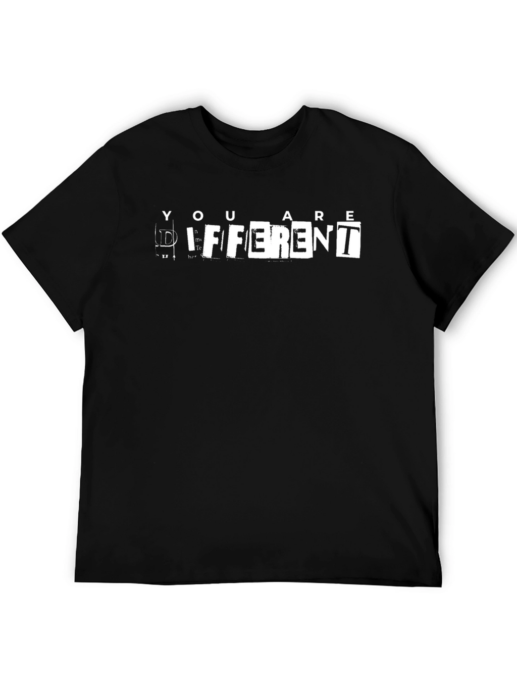 Unique You are Different Graphic Black T-Shirt