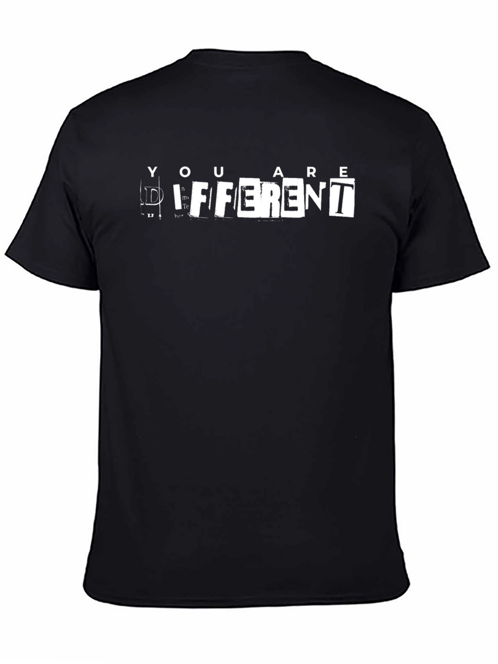 Unique You are Different Graphic Black T-Shirt