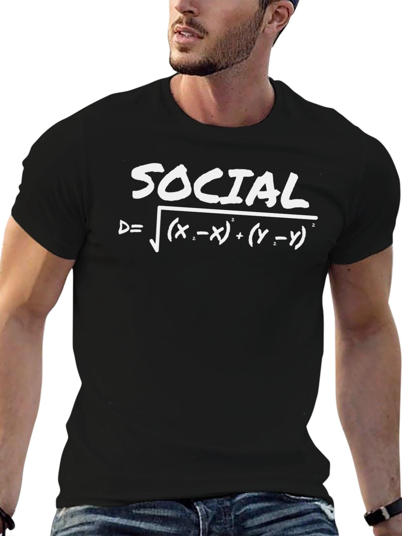Social Distance Formula Tee - Black Cotton T-Shirt