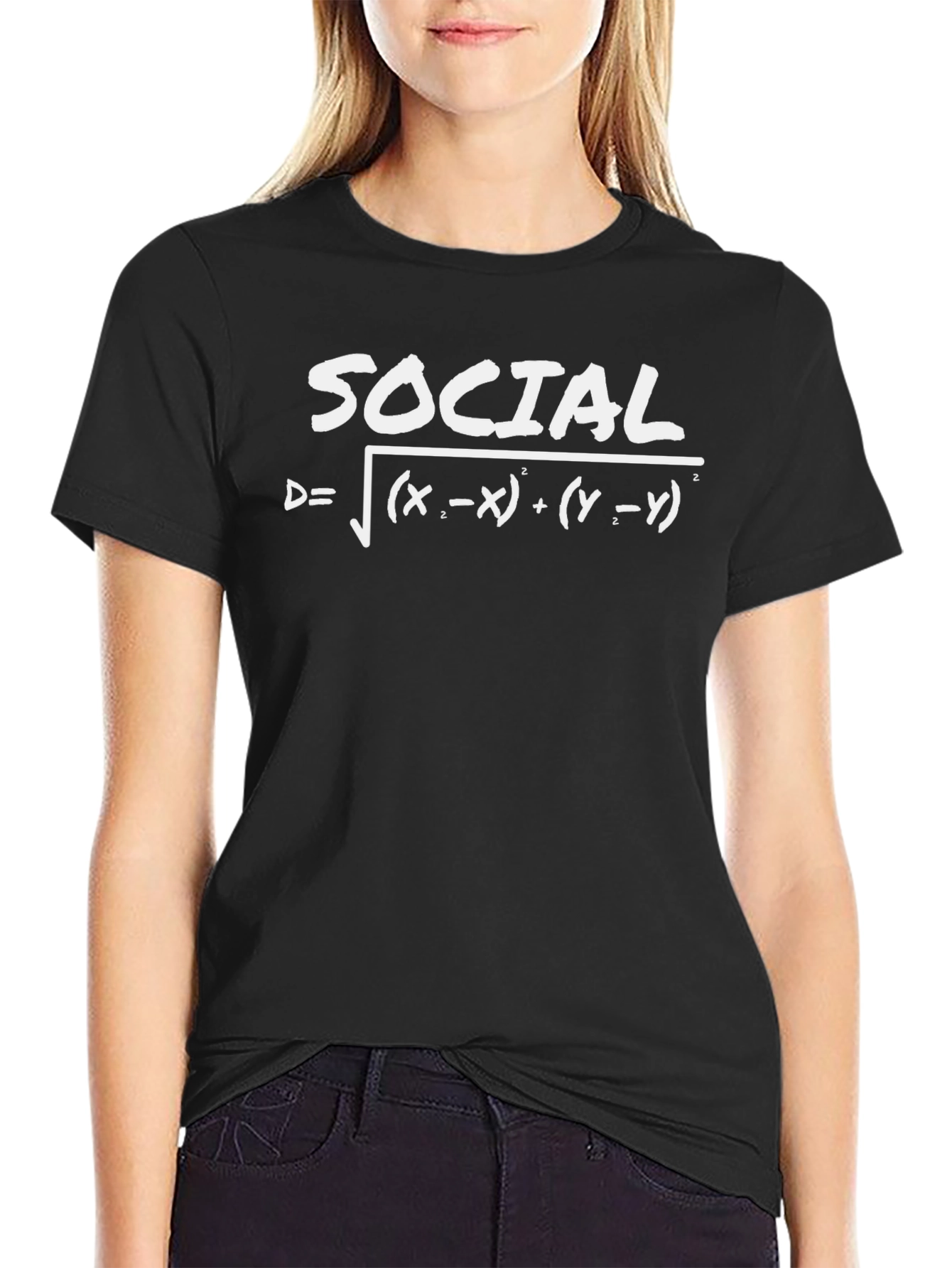 Social Distance Formula Tee - Black Cotton T-Shirt