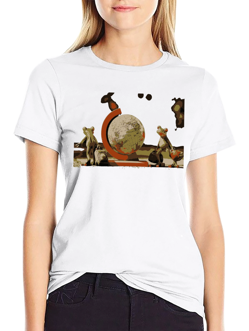 Frog Travelers T-Shirt: Globe Trotter Design