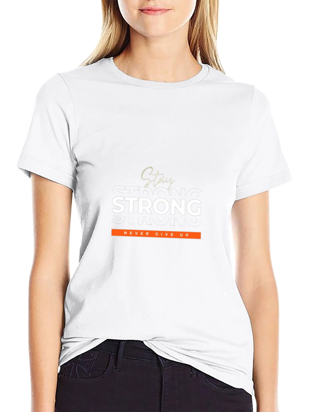 Stay Strong Graphic Tee - Motivational Black T-Shirt