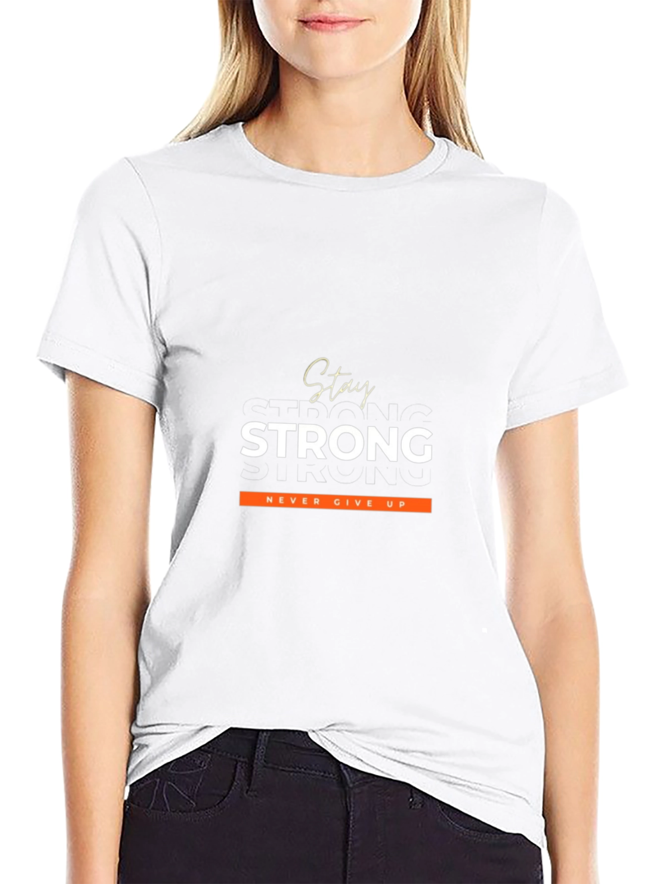 Stay Strong Graphic Tee - Motivational Black T-Shirt
