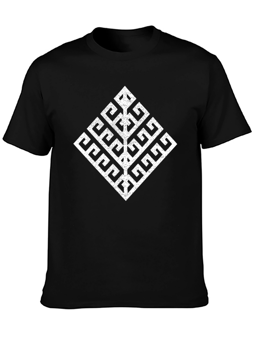 Geometric Tree T-Shirt - Soft Black Cotton Tee