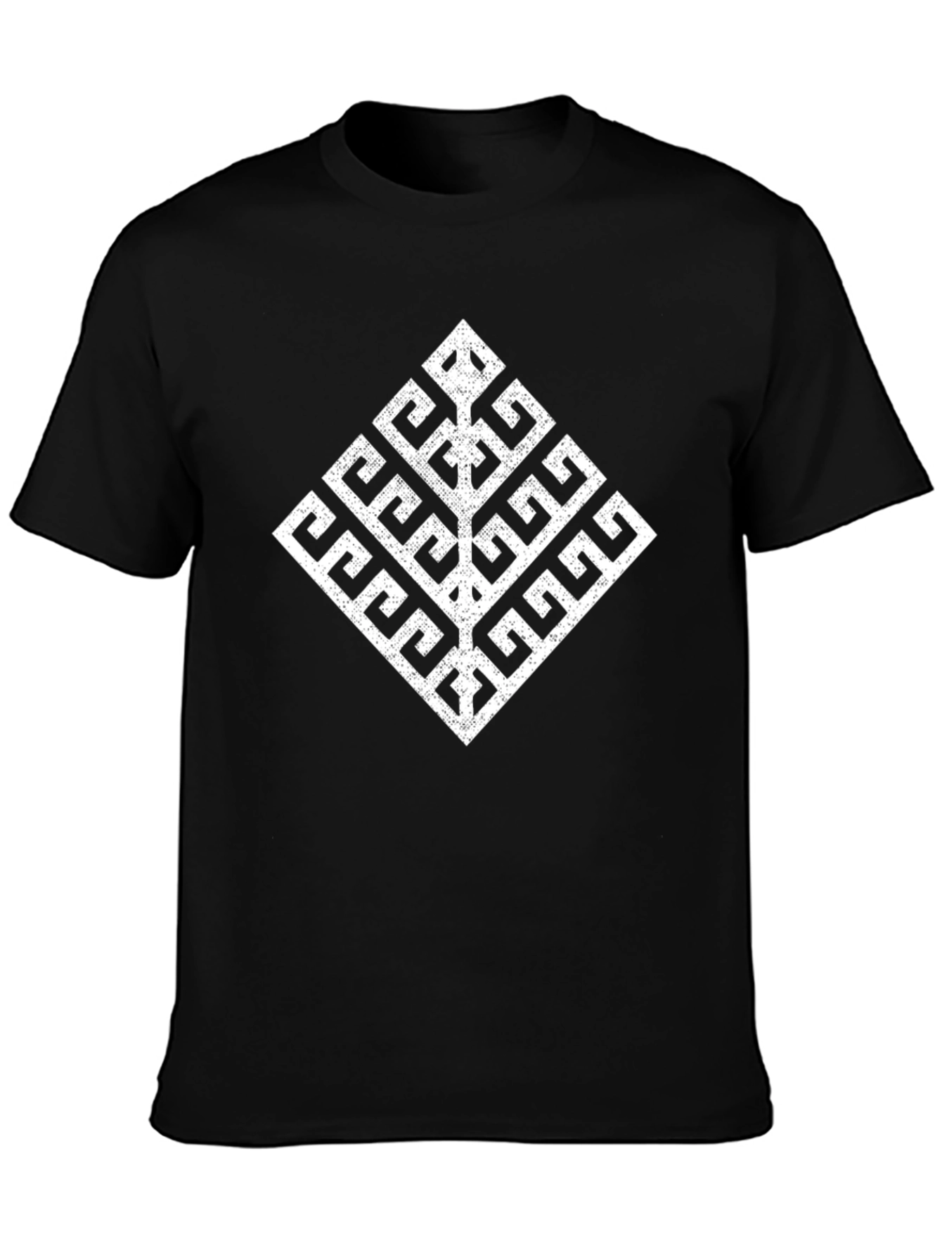 Geometric Tree T-Shirt - Soft Black Cotton Tee