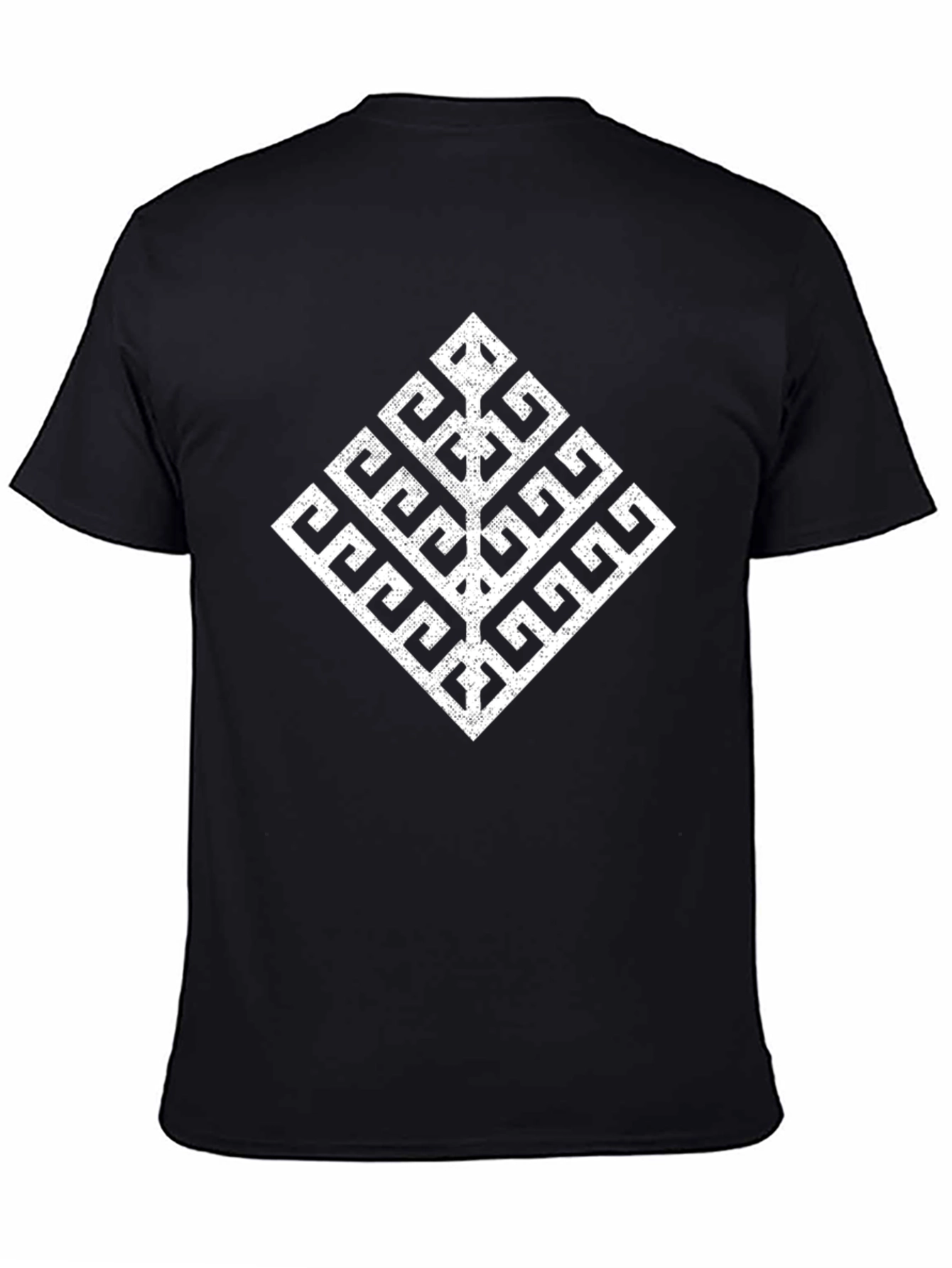 Geometric Tree T-Shirt - Soft Black Cotton Tee