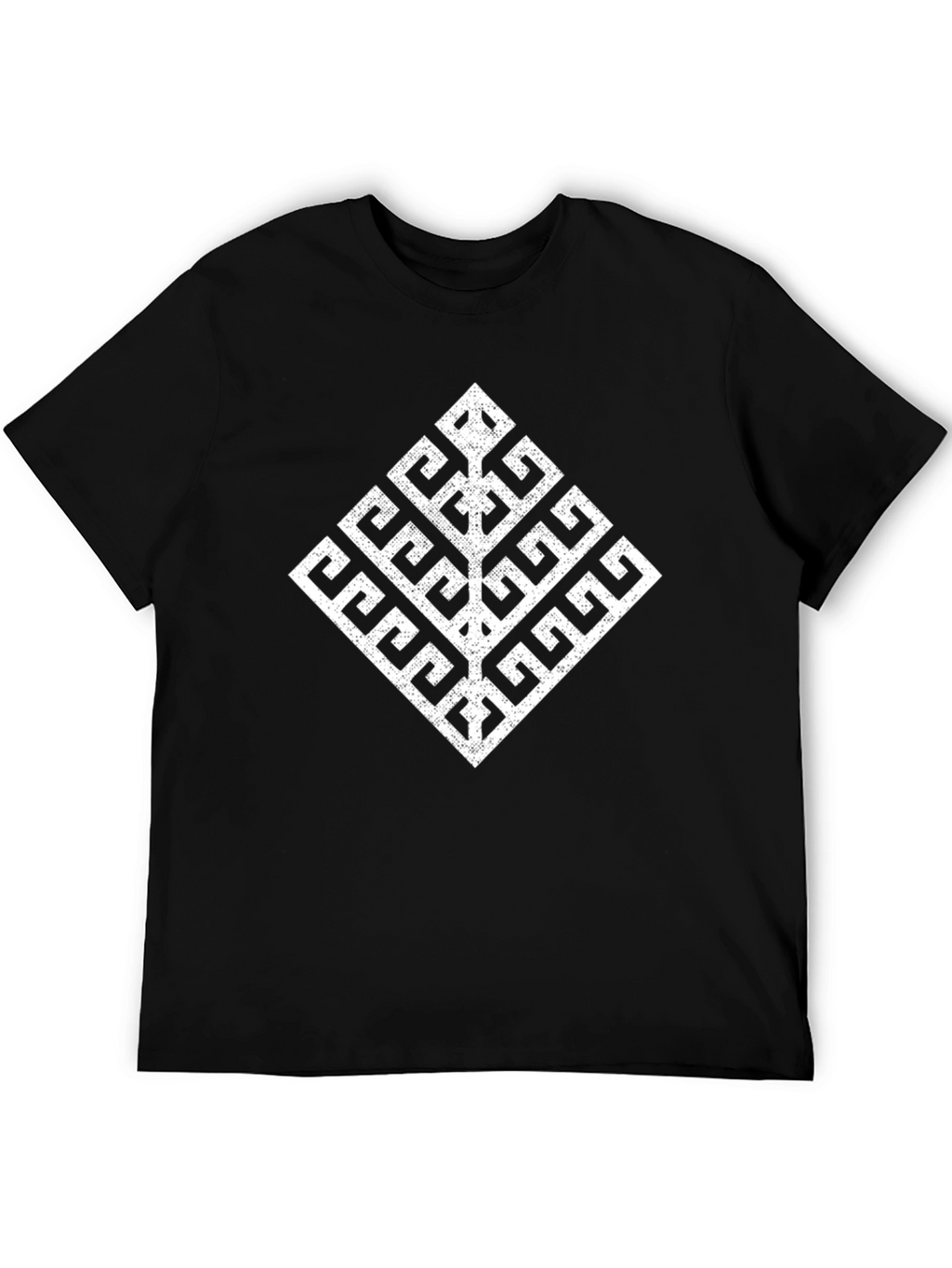 Geometric Tree T-Shirt - Soft Black Cotton Tee