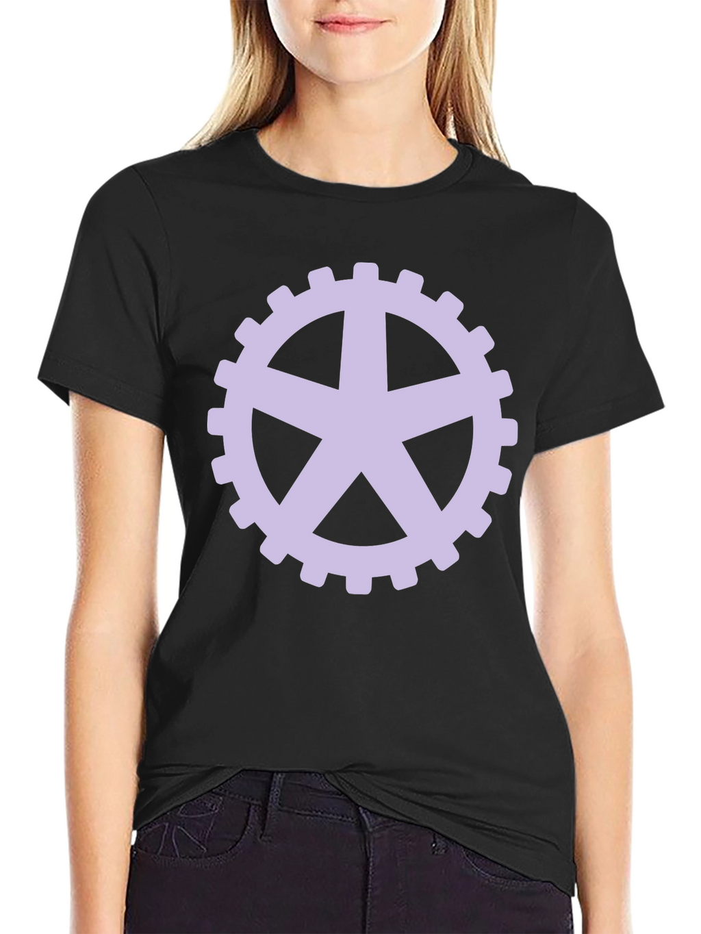 Gear Star Graphic Tee - Black Crew Neck T-Shirt