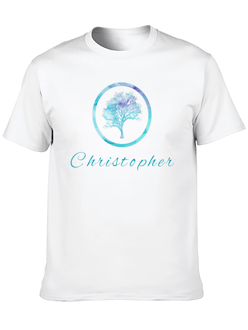 Personalized Tree Graphic Black T-Shirt