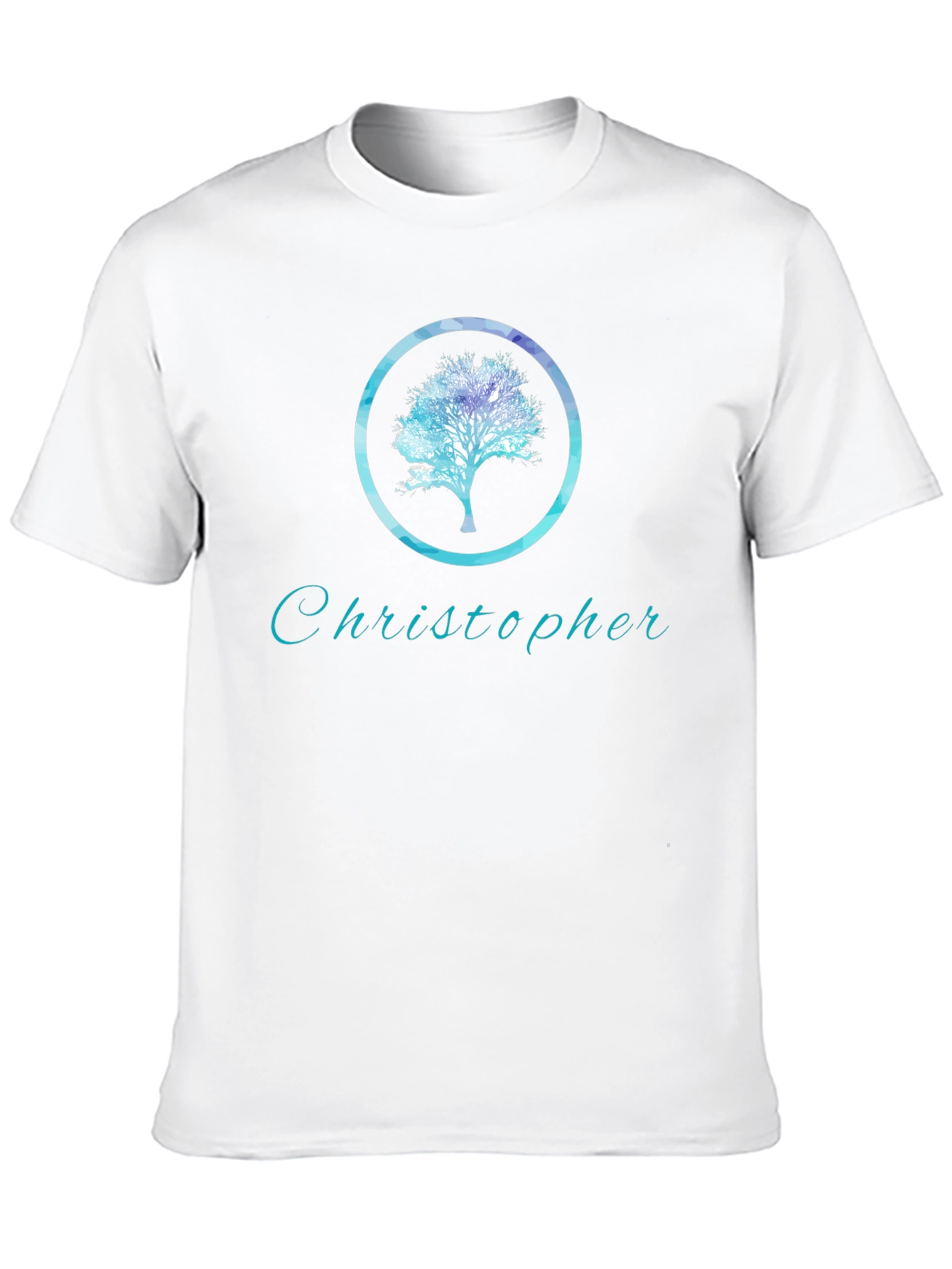 Personalized Tree Graphic Black T-Shirt