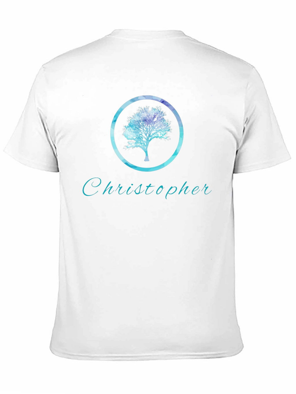 Personalized Tree Graphic Black T-Shirt