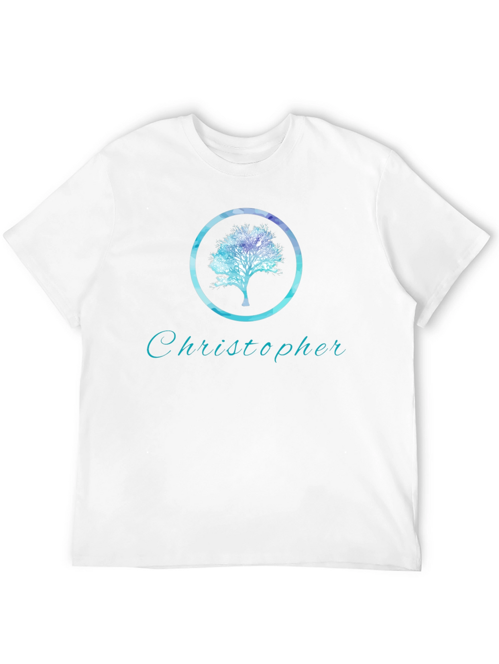 Personalized Tree Graphic Black T-Shirt