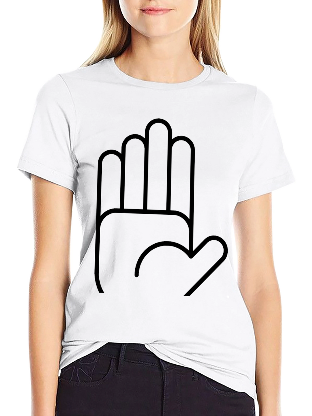 Minimalist Hand Graphic Black T-Shirt