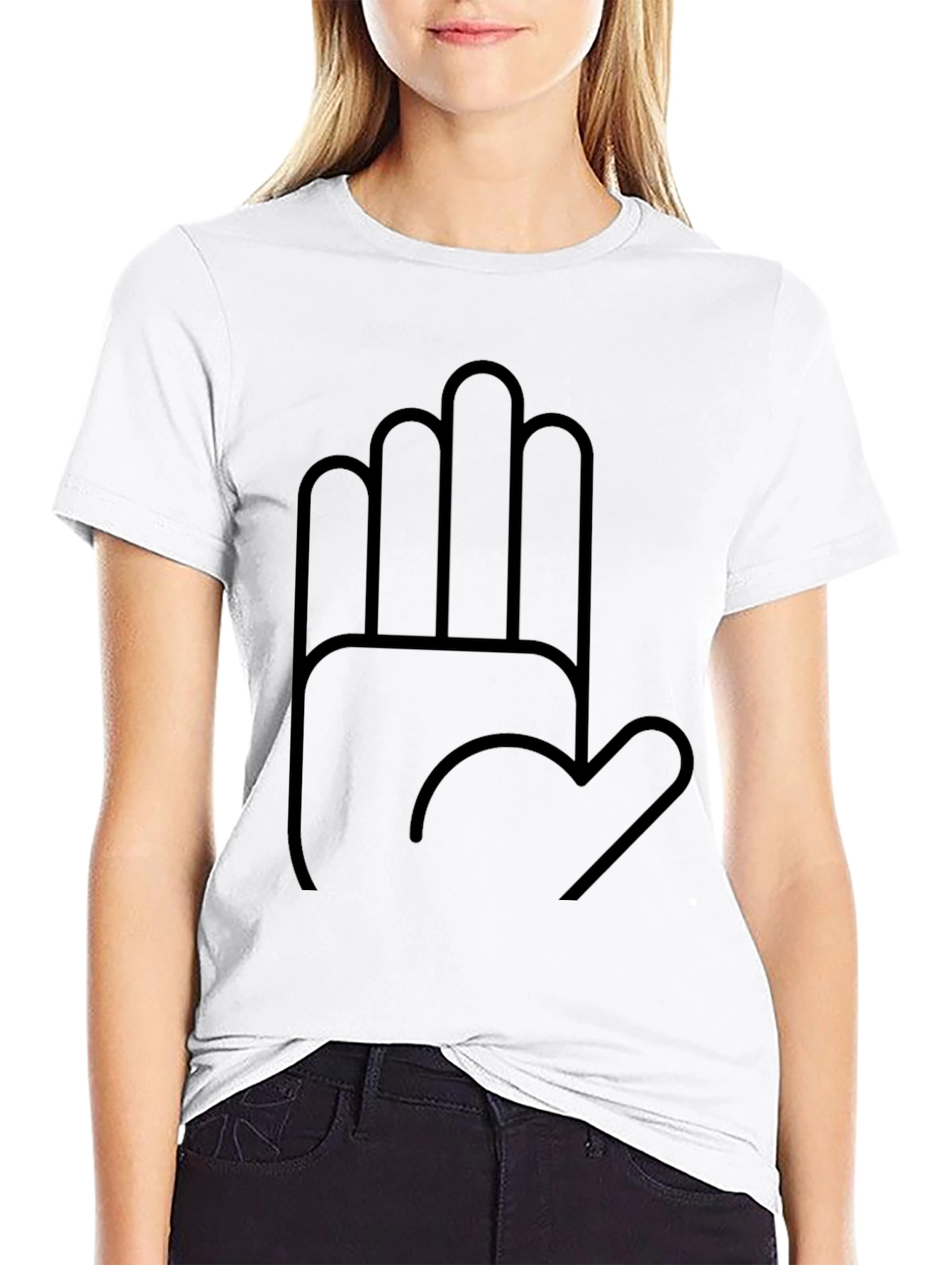 Minimalist Hand Graphic Black T-Shirt