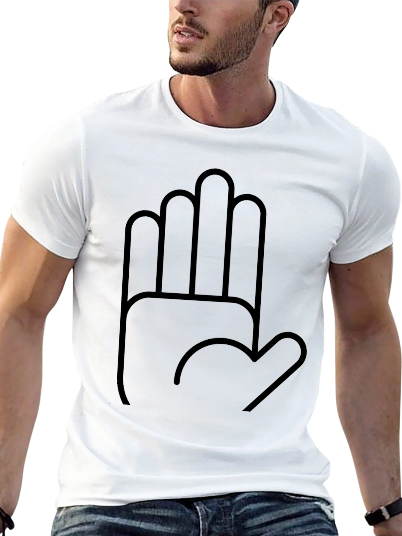 Minimalist Hand Graphic Black T-Shirt