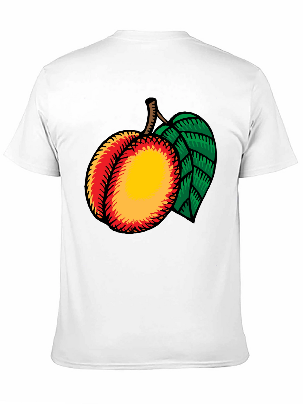 Peach Graphic Tee - Casual Black T-Shirt