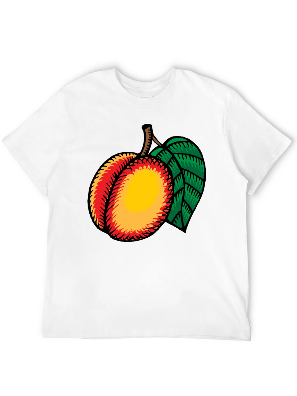Peach Graphic Tee - Casual Black T-Shirt